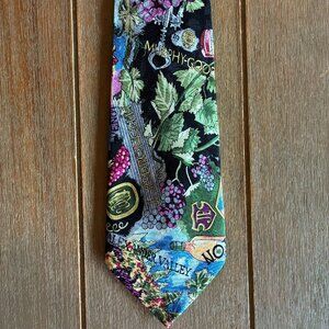 Vintage Nicole Miller Silk Tie Saluting Wine